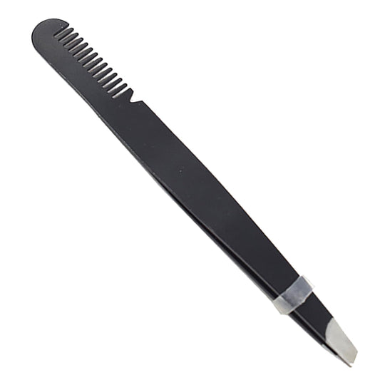 Dioche Eyebrow Tweezers with Comb, Stainless Steel Tweezers Comb, Ergonomic Design Makeup Grooming Tool for Eyebrows or Hair, Accurate Clipping Beauty and Personal Care Dioche