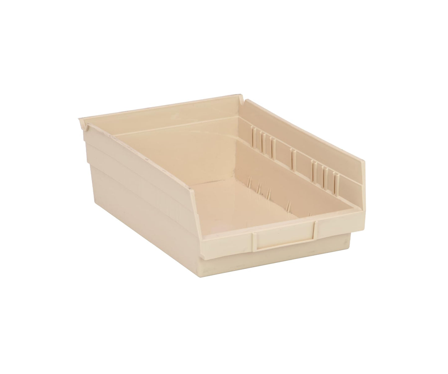 Quantum Storage Systems QSB107IV 20-Pack 4" Hanging Plastic Shelf Bin Storage Containers, 11-5/8" x 8-3/8" x 4" , Ivory