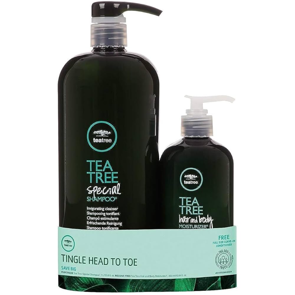 Paul Mitchell Tea Tree Special Shampoo and Hair and Body Moisturizer Head to Toe Set for Hair and Body
