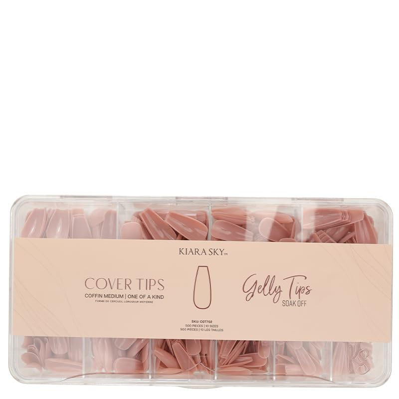 Kiara Sky Professional Nails *NEW* Cover Gelly Tip Case Soft Gel Nail Extensions (Coffin Medium - One of a kind) Beauty & Personal Care KIARA SKY