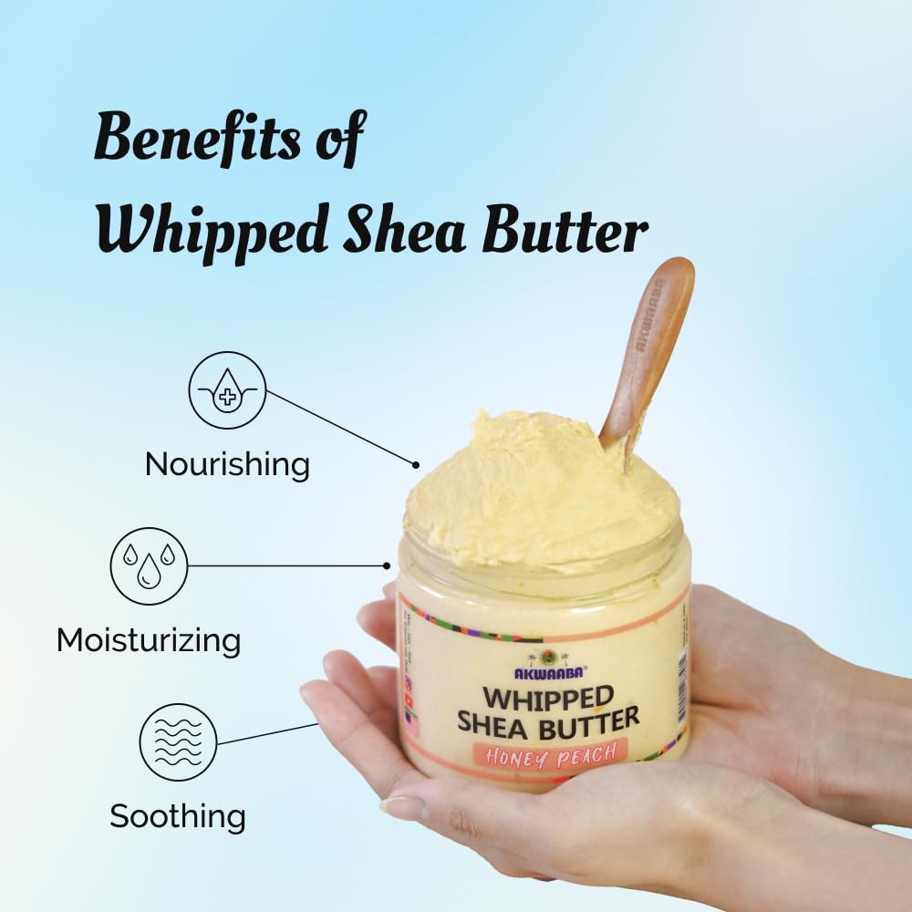 AKWAABA Whipped Shea Butter (Baby Powder) - Nourishes & Moisturizes | Made with Shea Butter | No Dyes & Parabens | 12 oz / 340 g