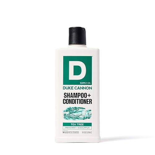 Duke Cannon Supply Co. Tea Tree 2-in-1 Shampoo and Conditioner for Men - 14 fl oz - Fresh Mint + Eucalyptus Scent - Made with Tea Tree Oil & Menthol