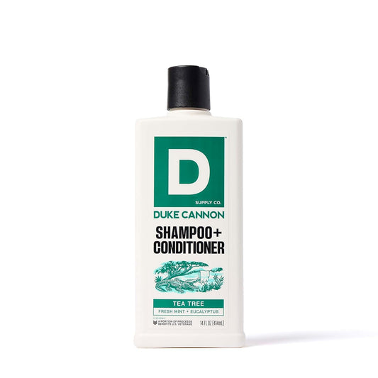 Duke Cannon Supply Co. Tea Tree 2-in-1 Shampoo and Conditioner for Men - 14 fl oz - Fresh Mint + Eucalyptus Scent - Made with Tea Tree Oil & Menthol Beauty & Personal Care Duke Cannon Supply Co.