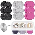 Rolybag Sanding Paper Discs and Metal Nail Drill Bit 25mm Pedicure Disc Replacement Sanding Discs Bits for Nail Drill Foot Files Electric Remover Dead