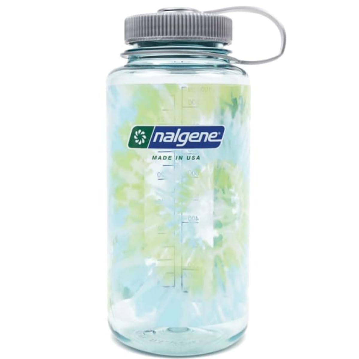 Nalgene Sustain Tritan BPA-Free Water Bottle Made with Material Derived from 50% Plastic Waste, 32 OZ, Wide Mouth, Tie-Dye Seafoam