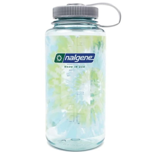 Nalgene Sustain Tritan BPA-Free Water Bottle Made with Material Derived from 50% Plastic Waste, 32 OZ, Wide Mouth, Tie-Dye Seafoam