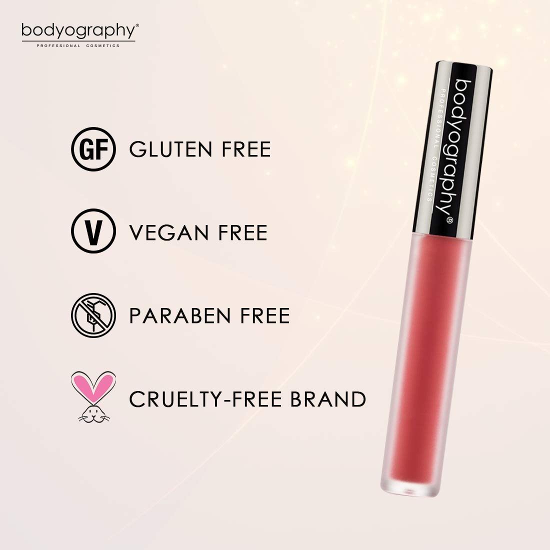 Bodyography Lip Lava Liquid Lipstick Matte - Brick Burnt Orange Pink Nude for Women - 0.08 oz Lipstick