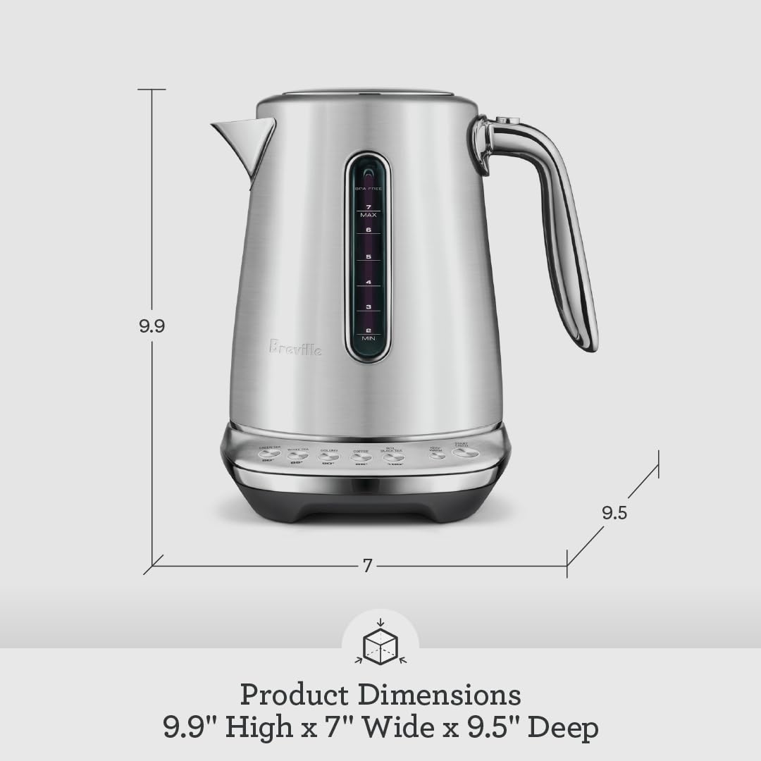 Breville BKE845BSS Smart Kettle Luxe Water Heater, 7 Cup, Brushed Stainless Steel