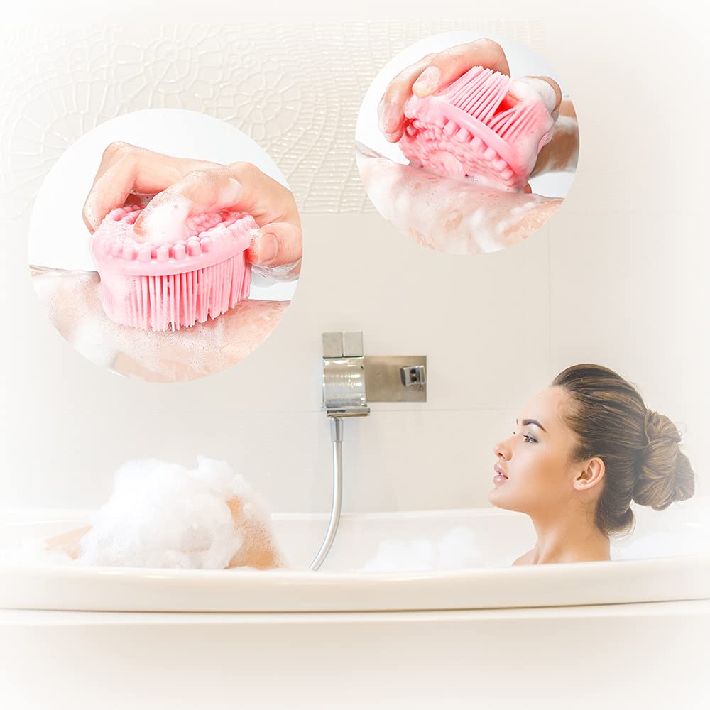TDHDIKE Silicone Body Scrubber Loofah - Set of 3 Soft Exfoliating Body Bath Shower Scrubber Loofsh Brush for Sensitive Kids Women Men All Kinds
