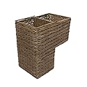 KOUBOO 1060100 Sweater Weave Handwoven Wicker Stair Step Basket, 15" x 9.5" x 16", Coffee Brown