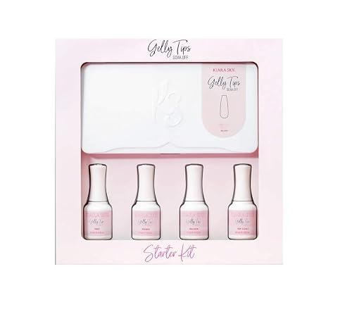 Kiara Sky Gelly Tips Starter Kit | Includes Prep, Primer, Builder, Top Coat, Tips | Coffin Long (No Lamp) Beauty & Personal Care KIARA SKY