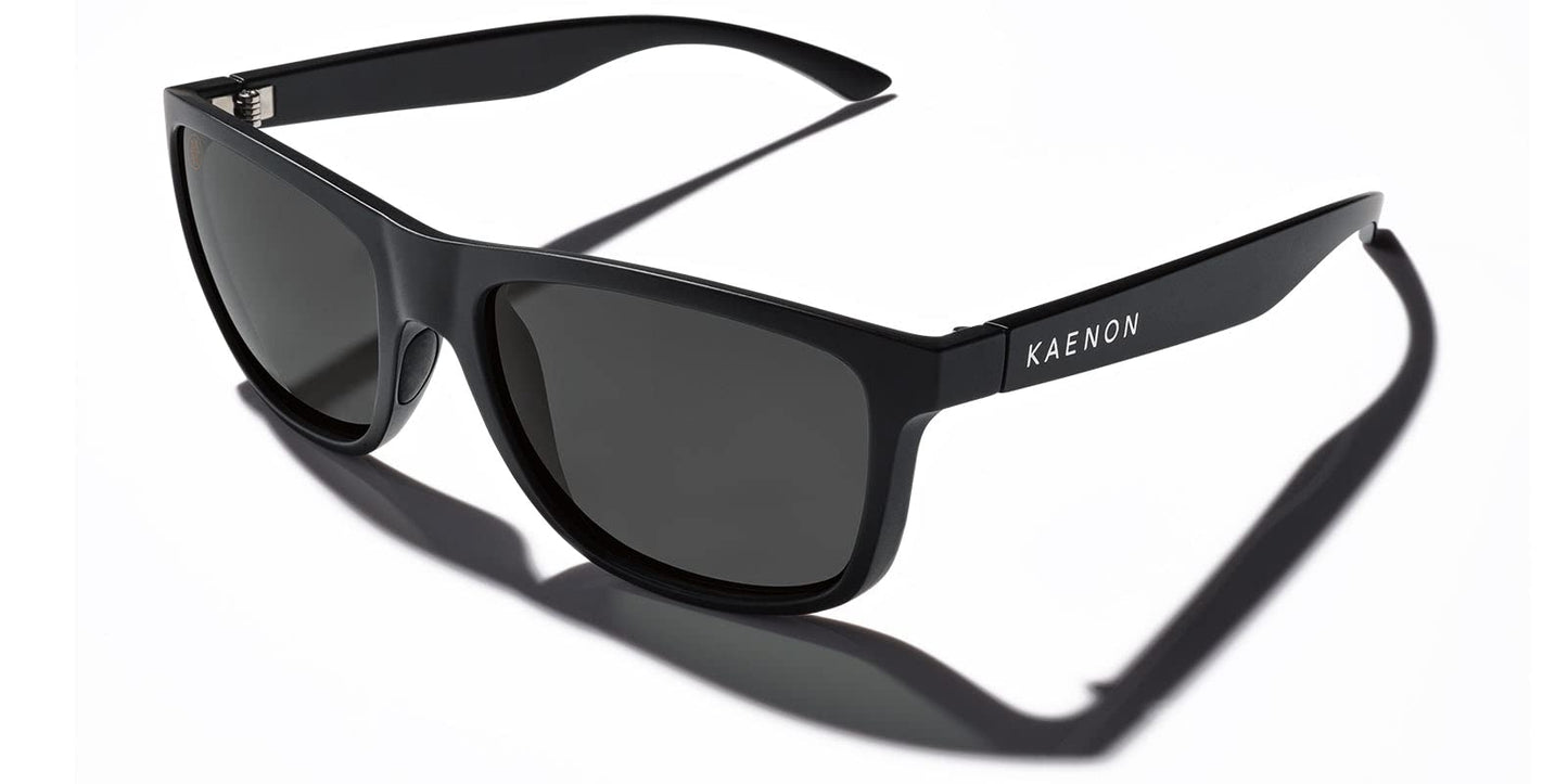 Kaenon Unisex Rockaway Square Polarized Sunglasses - Matte Black Frame | Grey 12% Lens