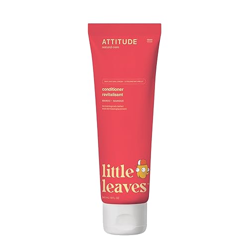 ATTITUDE Natural Conditioner for Kids, Hypoallergenic, Vegan, Plant- and Mineral-Based, Vegan and Cruelty-free, Mango, 8 Fl Oz (11118)