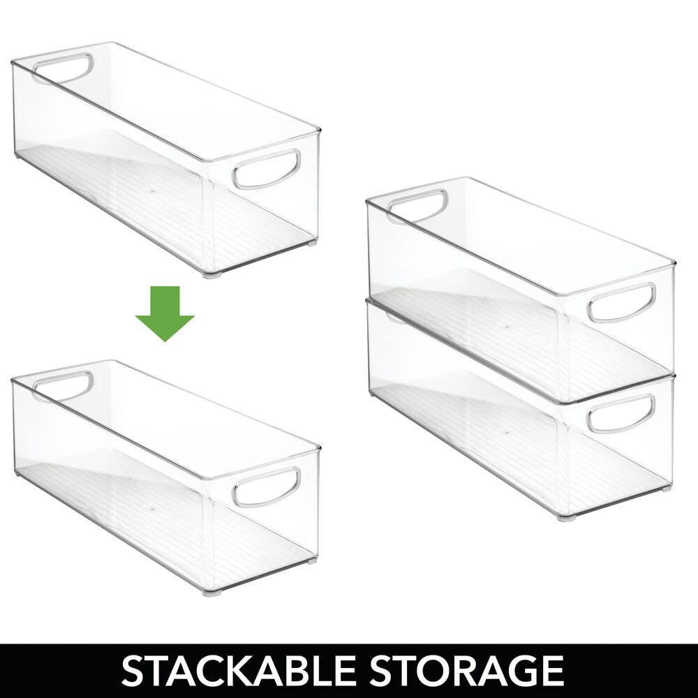 mDesign Household Storage Bin for DVDs, PS4 and Xbox Video Games - Pack of 2, Large, Clear