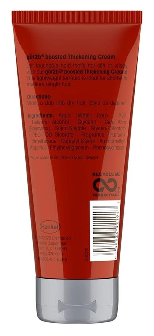 Got 2B Boosted Hair Thickening Cream for Fuller Styles, Medium Shine, Medium Hold, 6 Ounce - 3 Pack