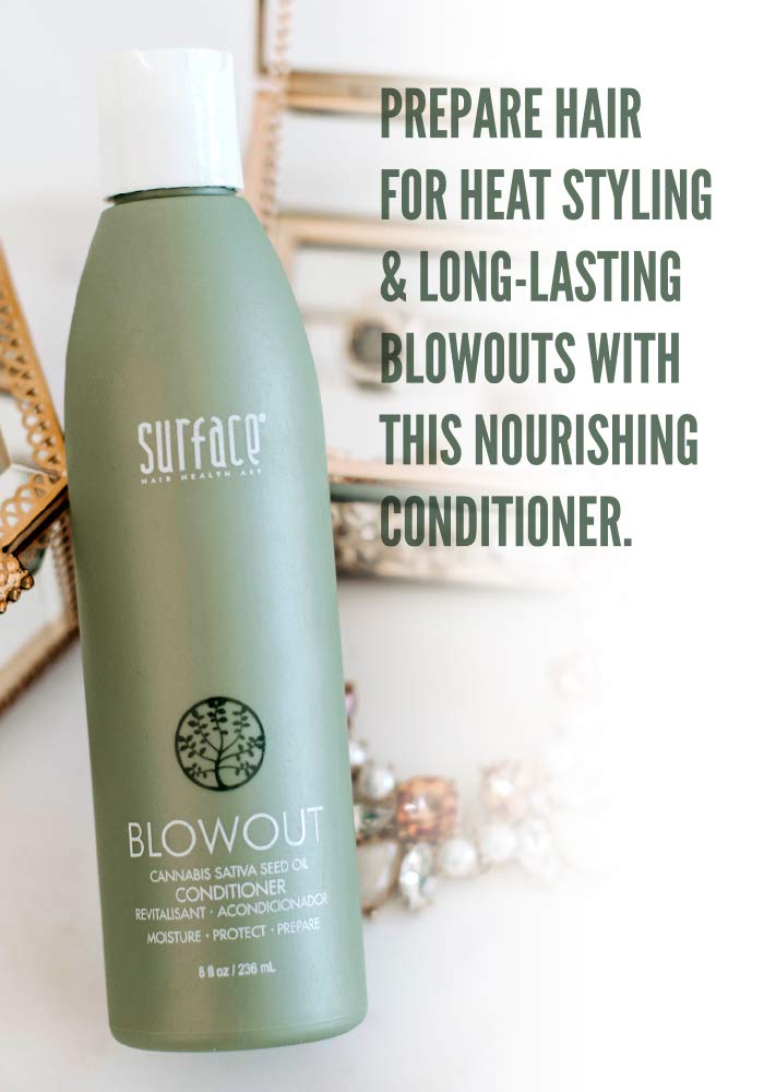 Surface Hair - Blowout Condtioner - Organic Ingredients for Women and Men, Heat-Resistant with Babassu Oil for Longer Lasting Blowouts - 8 fl oz