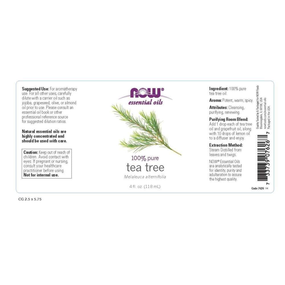 Now Foods Tea Tree Oil, 4 Ounces, Pack of 3