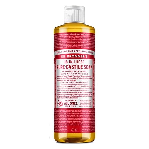 Dr Bronner's, Soap Castile Liquid Rose Made With Oils Fair Trade, 16 Fl Oz