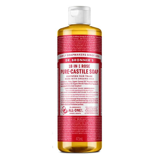Dr Bronner's, Soap Castile Liquid Rose Made With Oils Fair Trade, 16 Fl Oz Beauty & Personal Care Dr. Bronner's