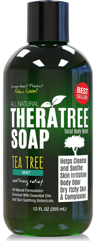Oleavine TheraTree Tea Tree Oil Soap with Neem Oil - 12oz - Helps Skin Irritation, Body Odor, & Helps Restore Healthy Complexion for Body and Face