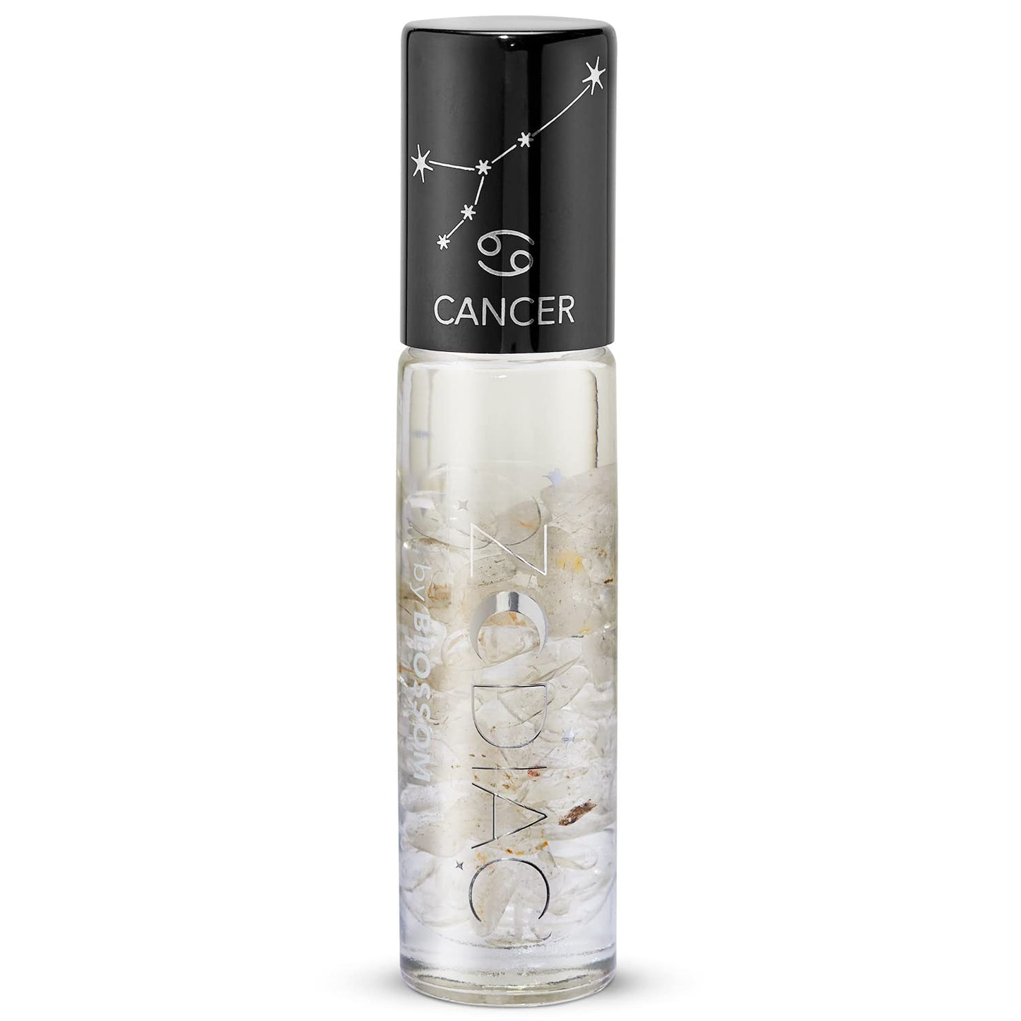Blossom Lip Gloss Zodiac Sign Vanilla Scented Roll-On Lip Gloss, Moisturizing + Hydrating with Zodiac Crystals, Made in USA, 0.20oz, Cancer