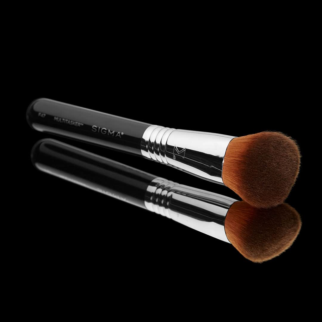 Sigma Beauty F47 Multitasker Makeup Brush - Multi-Use Face Makeup Brush for Blending, Contouring, & Buffing, Use with Foundation, Blush, Bronzer