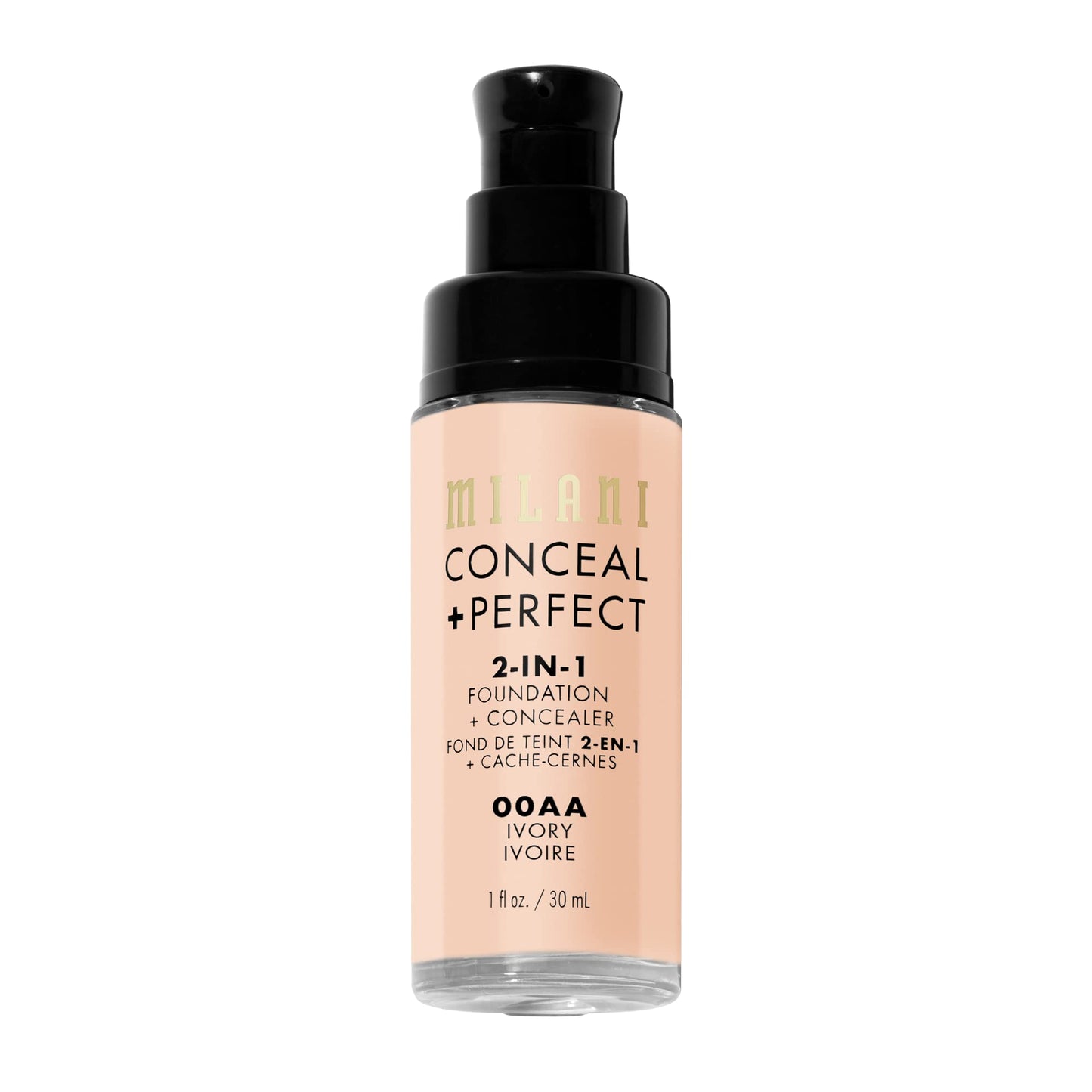 Milani Conceal + Perfect 2-in-1 Foundation + Concealer for a Flawless Complexion, Under Eye Corrector, Cover Redness and Imperfections, Waterproof