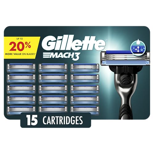 Gillette Mach3 Men's Razor Blades, 15 Blade Refills Beauty and Personal Care Gillette Default Title