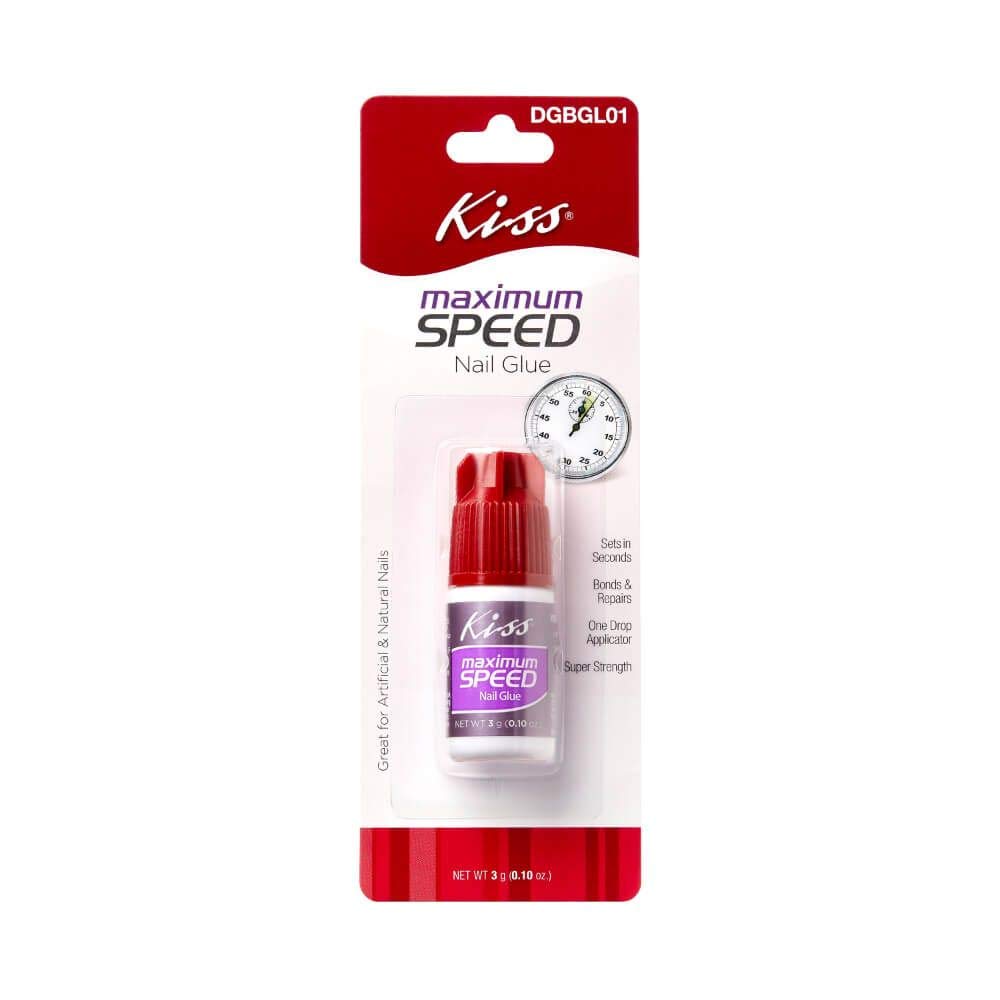 Kiss (1) Bottle Maximum Speed Nail Glue - Sets In Seconds Bonds & Repairs - Great For Artificial & Natural Nails DGBGL01 Beauty & Personal Care KISS