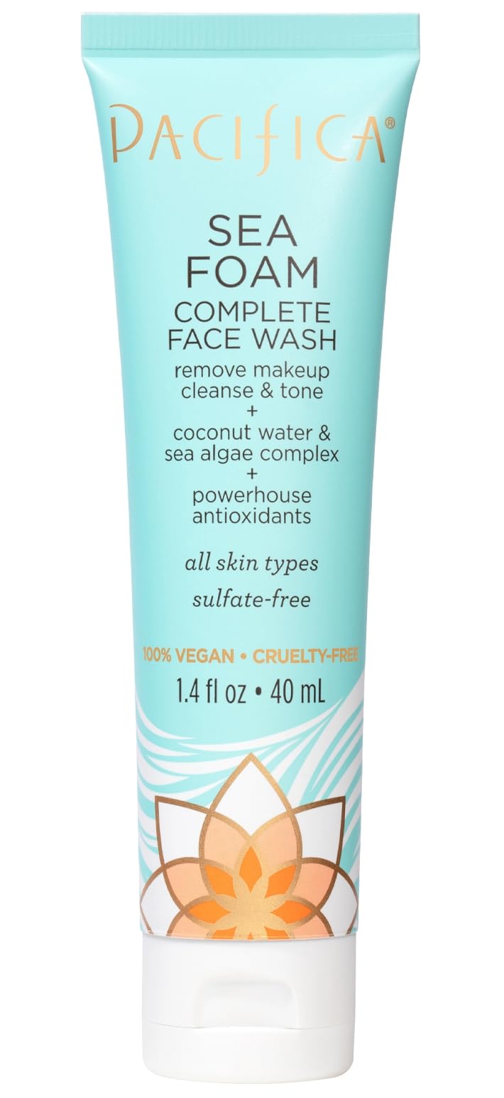 Pacifica Face Wash - Sea Foam Mini Travel Size, Skincare, Daily Gentle Foaming Cleanser, Makeup Remover, Face Cleanser, Skin Care, For Combination