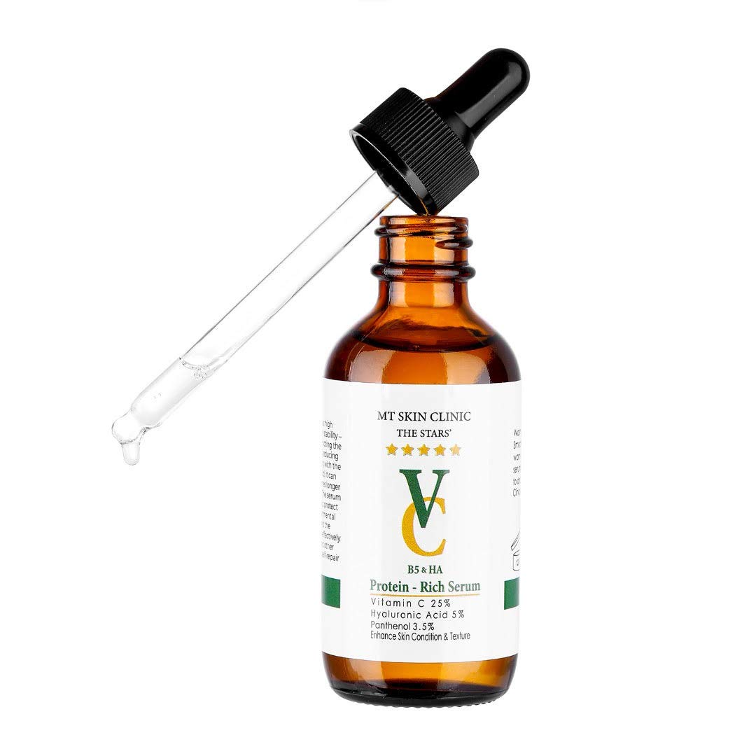 MT Skin Clinic Pro Advanced Hyaluronic Acid Serum for Face, Glow+ Antioxidant Protein-Rich Face Lift Serum with Vitamin C, Niacinamide and B5 for Dry
