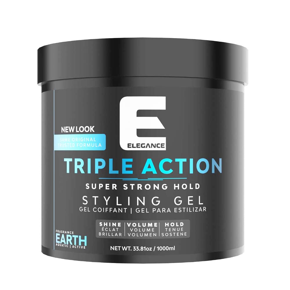 E Elegance Earth Fragrance Triple Action Hair Gel for Men And Women - Super Strong Hold, Extreme Volume, And Long Lasting Shine - Flake Free