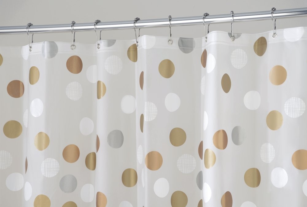 iDesign Gilly Dot PEVA Shower Curtain - Metallic