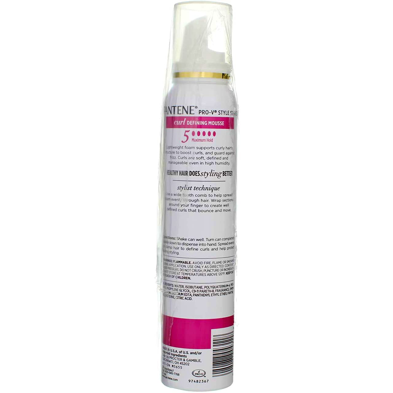 Pantene Pro-V Curls Defining Mousse, Maximum Hold 6.60 Oz (Pack of 2) - Packaging May Vary