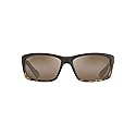Maui Jim Men's and Women's Kanaio Coast Polarized Wrap Sunglasses, Matte Tortoise Ombre/HCL® Bronze, Medium