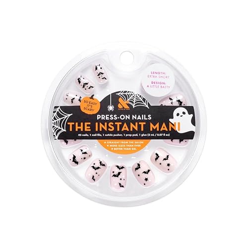 Olive & June Instant Mani Extra Short Squoval Press-On Nails, A Little Batty, 42 Pieces Beauty & Personal Care Olive & June