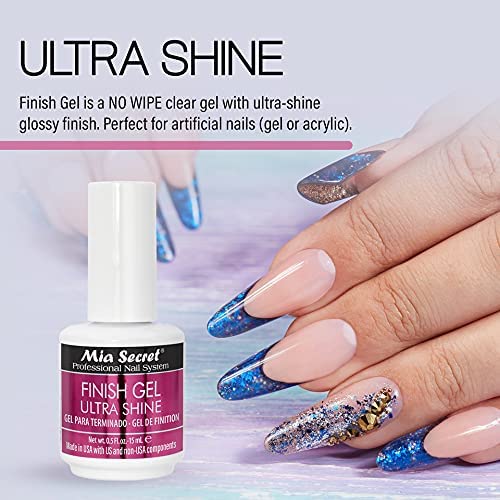 Mia Secret Finish Gel MINI Top Coat for Gel or Acrylic Nails - Ultra Shine High Gloss Top Coat for Artificial Nails (Single) Beauty & Personal Care Mia Secret