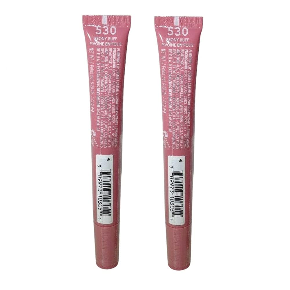 Pack of 2 Revlon Kiss Plumping Lip Creme, Peony Buff 5302