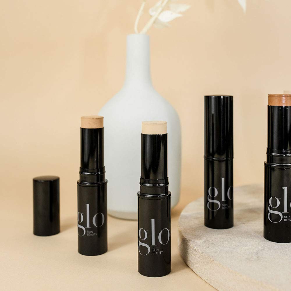 Glo Skin Beauty HD Mineral Foundation Stick - Concealer Makeup Infused with Hyaluronic Acid - Buildable Coverage, Contour & Highlighter (Mesa 7W)