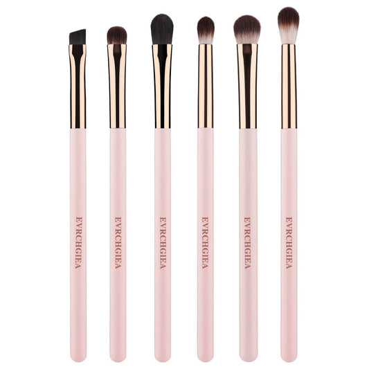 Eye Makeup Brush Set, 6 Pcs Professional Blending Eyeshadow Makeup Brushes for Concealer Eyebrows Eyeliner, Soft Hairs & Wood Handle Beauty and Personal Care EVRCHGIEA Default Title