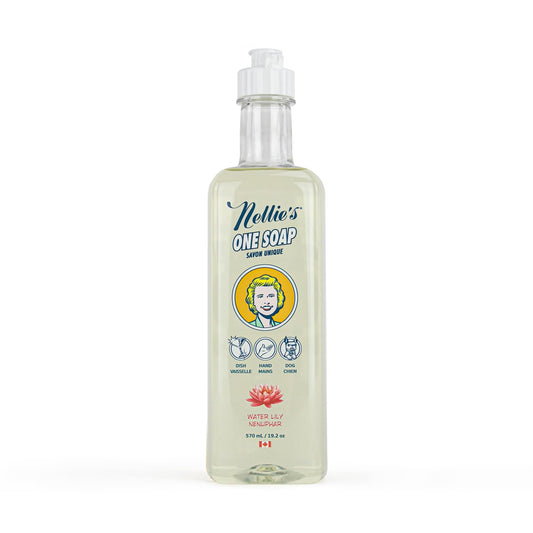 Nellie's One Soap - Water Lily Scent - Gentle Multi-Purpose Cleaner for Dishes, Surfaces & Hands - Plant-Based, Soft on Skin - Made in Canada Beauty & Personal Care Nellie's