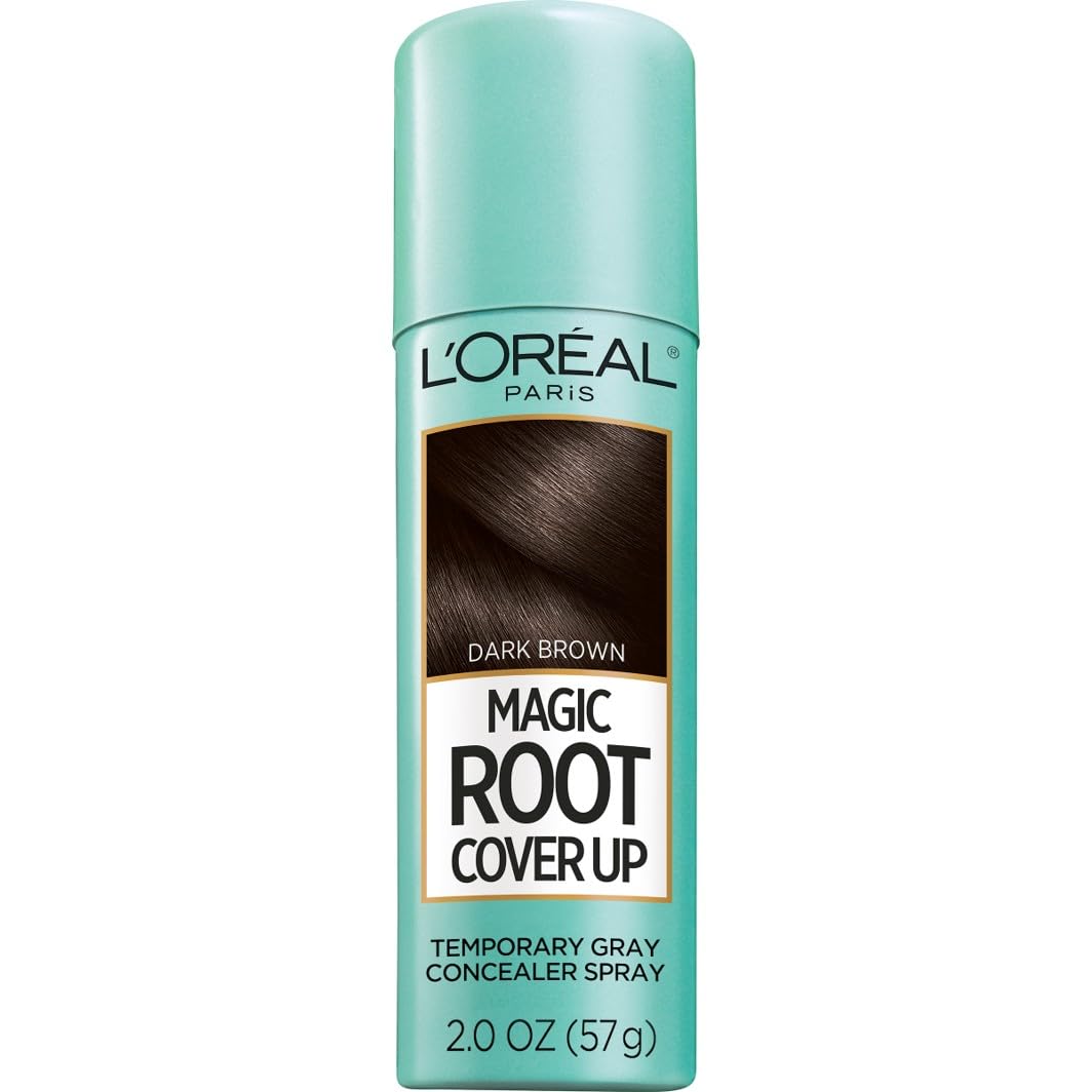 L'Oreal Paris Magic Root Cover Up Gray Hair Spray, 100% Gray Hair Coverage with Buildable, Lightweight, Transfer-Resistant, and Temporary Formula