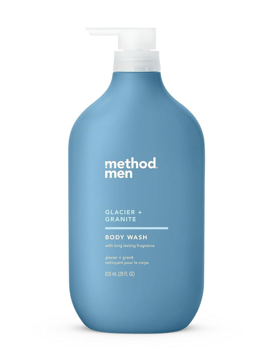 Method Men Body Wash, Glacier and Granite, Paraben and Phthalate Free, Quick-Lathering Cleansers, Cruelty Free, 28 oz