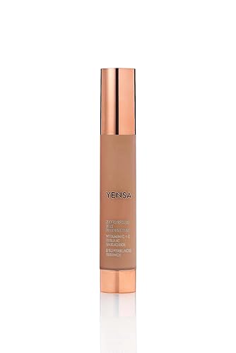 YENSA Serum Foundation Makeup - Super Silk Full Coverage Foundation Enriched with Peptides, Vitamin C & Ferulic Acid to Help Reduce Fine Lines