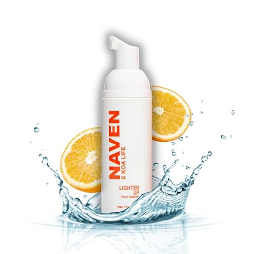 KOA LIFE X NAVEN Lighten Up - Anti-Blemish Facial Foam Cleanser, Purifies Skin, Vitamin C, Organic, Natural Ingredients - 1.7 Fl Oz
