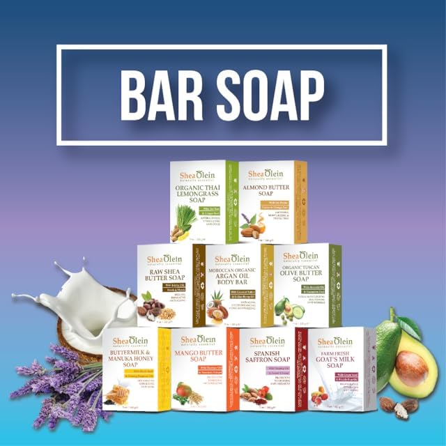Shea Olein Naturally Essential Neem Herbal Soap With Peppermint Sage & Lemon Peel 6-Pack