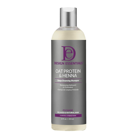 Design Essentials Oat Protein & Henna Deep Cleansing Shampoo for Relaxed & Natural Hair, Clarifies, Strengthens, & Volumizes Hair - Sulfate-Free, 8 Oz