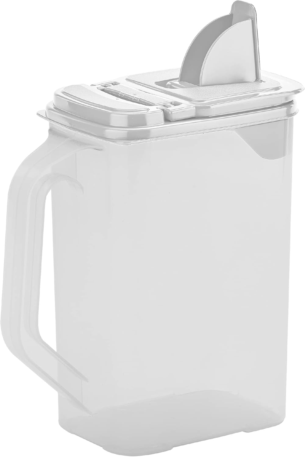 Buddeez Kitchen Pantry Container - Easy Grip Handle for Mess Free Use - Flour and Sugar Storage Made Simple - 4 Quart White Lid