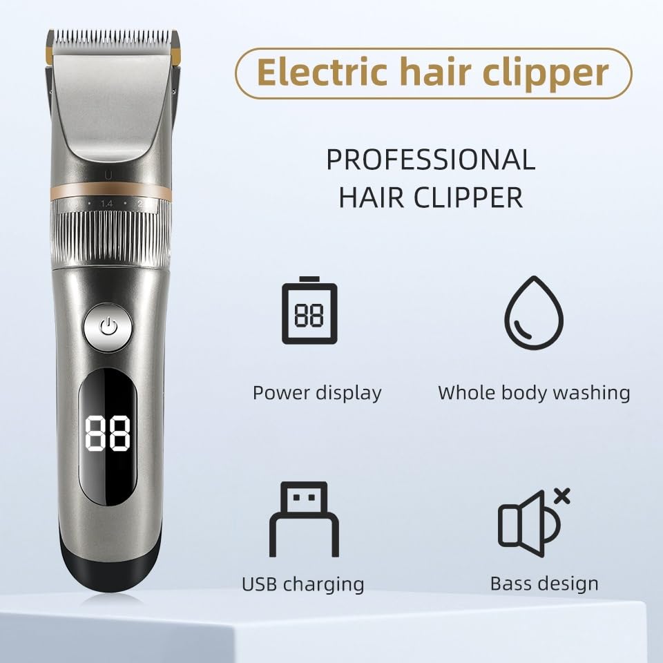 GLESVOWIO Mens Hair Clippers Electric Hair Clipper Hair Trimmer for Men Rechargeable Electric Shaver Beard Barber Hair Cutting Machine for Men Hair Beauty and Personal Care GLESVOWIO