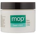 MOP Basil Mint Firm Hold Clay, 2 Oz., Long Lasting Hold, Definition, Textured Matte Finish For All Hair Types